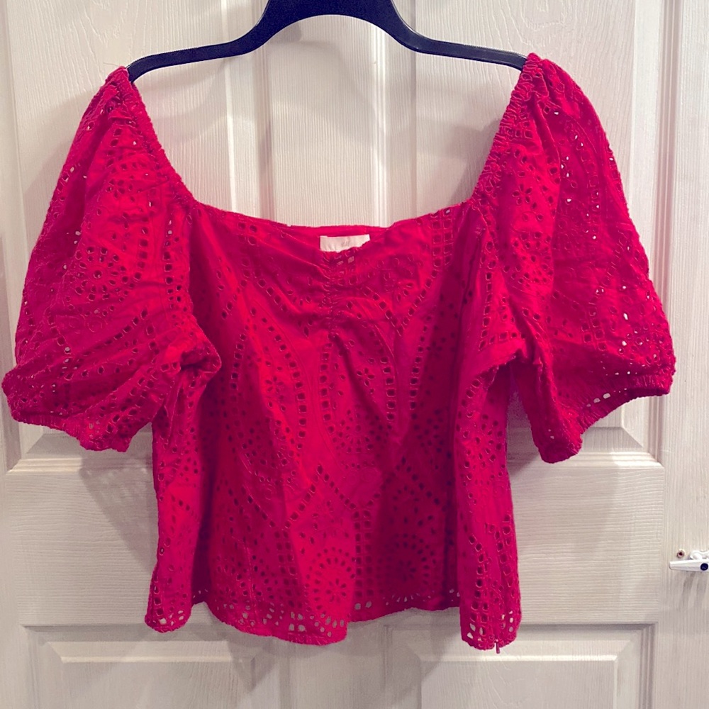 Puff sleeve sweetheart blouse